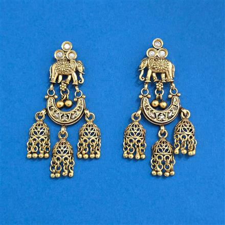 Antique Classic Earring With Matte Gold Plating