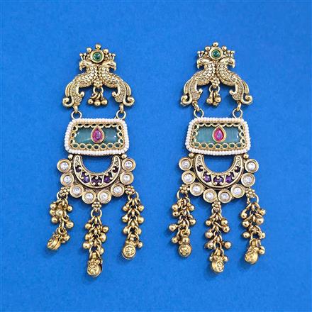Antique Classic Earring With Matte Gold Plating