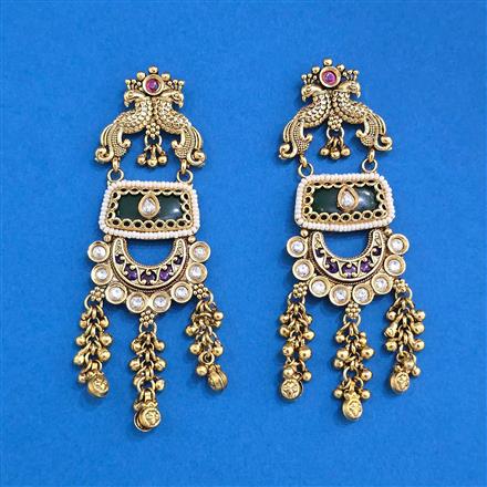 Antique Classic Earring With Matte Gold Plating