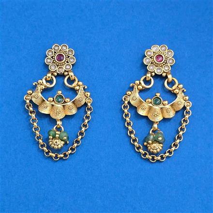 Antique Classic Earring With Matte Gold Plating