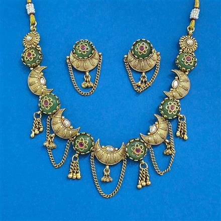 Antique Classic Necklace With Matte Gold Plating