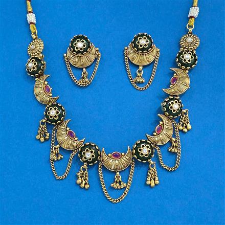 Antique Classic Necklace With Matte Gold Plating
