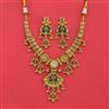 Antique Moti Necklace Set With Matte Gold Plating