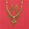 Antique Moti Necklace Set With Matte Gold Plating