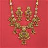 Antique Moti Necklace Set With Matte Gold Plating