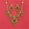 Antique Moti Necklace Set With Matte Gold Plating