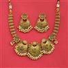 Antique Classic Necklace Set With Matte Gold Plating