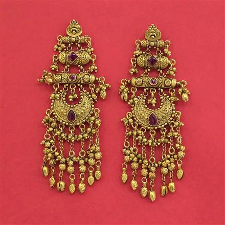 Antique Classic Earring With Matte Gold Plating