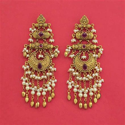 Antique Classic Earring With Matte Gold Plating