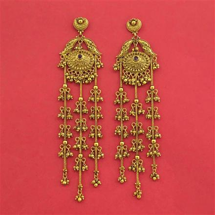Antique Classic Earring With Matte Gold Plating