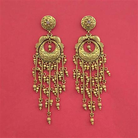 Antique Classic Earring With Matte Gold Plating