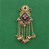 Antique Moti Hair Brooch With Matte Gold Plating