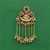 Antique Moti Hair Brooch With Matte Gold Plating