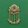 Antique Moti Hair Brooch With Matte Gold Plating