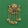 Antique Moti Hair Brooch With Matte Gold Plating