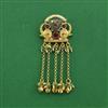 Antique Moti Hair Brooch With Matte Gold Plating