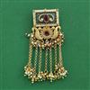 Antique Moti Hair Brooch With Matte Gold Plating