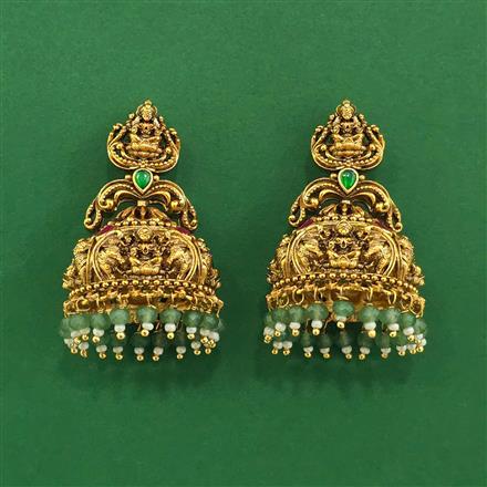 Antique South Indian Earring With Matte Gold Plating