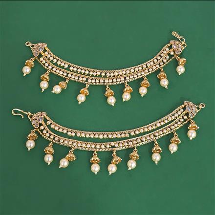 Antique Moti Ear Chain With Gold Plating