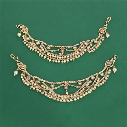 Antique Moti Ear Chain With Gold Plating