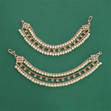 Antique Moti Ear Chain With Gold Plating