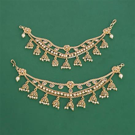 Antique Moti Ear Chain With Gold Plating