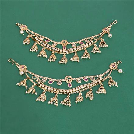 Antique Moti Ear Chain With Gold Plating
