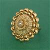 Antique Adjustable Ring With Matte Gold Plating
