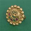 Antique Adjustable Ring With Matte Gold Plating