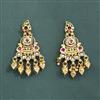 Antique Moti Earring With Matte Gold Plating