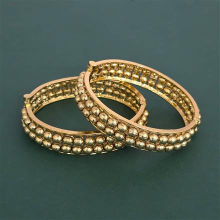 Antique Openable Bangles With Matte Gold Plating