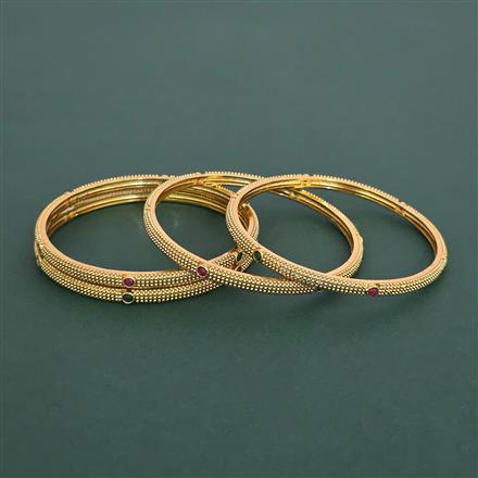 Antique Classic Bangles With Matte Gold Plating