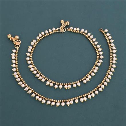 Antique Moti Payal With Gold Plating