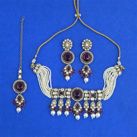 Antique Choker Necklace With Mehndi Plating