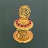 Antique Temple Sindoor Box With Matte Gold Plating
