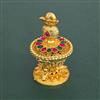 Antique Classic Sindoor Box With Matte Gold Plating