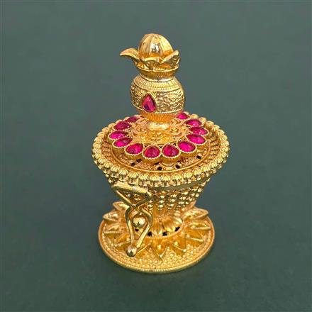 Antique Classic Sindoor Box With Matte Gold Plating