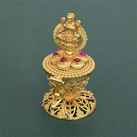 Antique Temple Sindoor Box With Matte Gold Plating