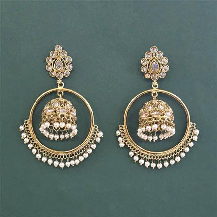 Antique Jhumki With Mehndi Plating