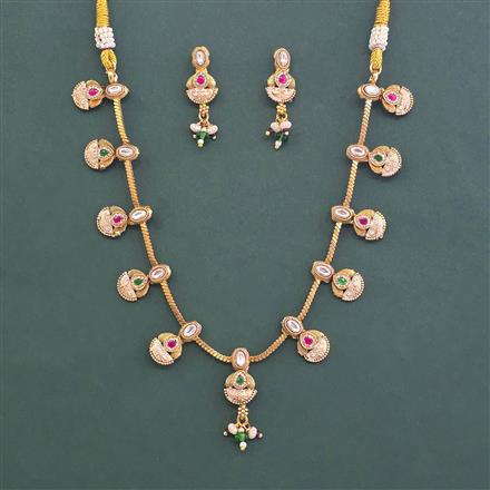Antique Classic Necklace With Matte Gold Plating