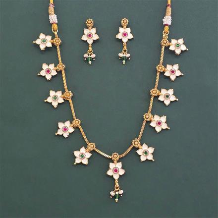 Antique Classic Necklace With Matte Gold Plating
