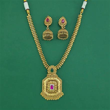 Antique Classic Necklace With Matte Gold Plating