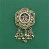 Antique Moti Brooch With Matte Gold Plating