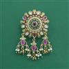 Antique Moti Brooch With Matte Gold Plating