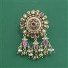 Antique Moti Brooch With Matte Gold Plating