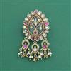 Antique Moti Brooch With Matte Gold Plating