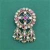 Antique Moti Brooch With Matte Gold Plating