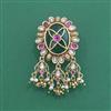 Antique Moti Brooch With Matte Gold Plating