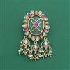 Antique Moti Brooch With Matte Gold Plating
