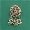Antique Moti Brooch With Matte Gold Plating